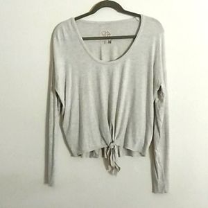 Chaser Scoop Neck Boxy Long Sleeve T-shirt SZ S